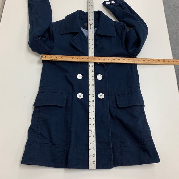 J Crew Peacoat Womens 4 Navy Double Breasted Heavyweight Cotton Twill Jacket - Picture 7 of 14